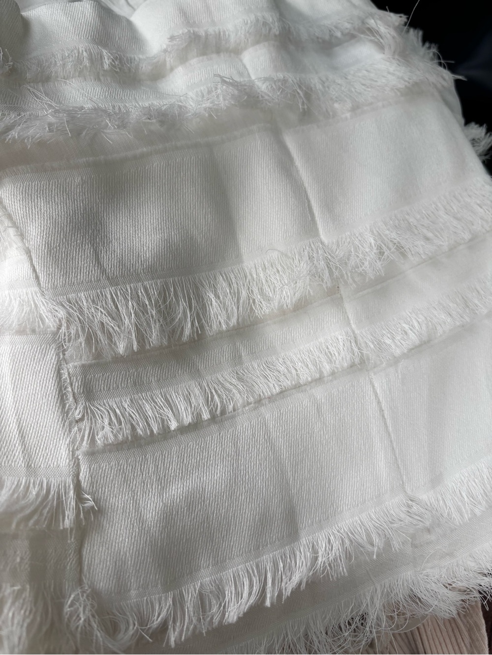 Princess Polly White Fringe Tiered Skirt